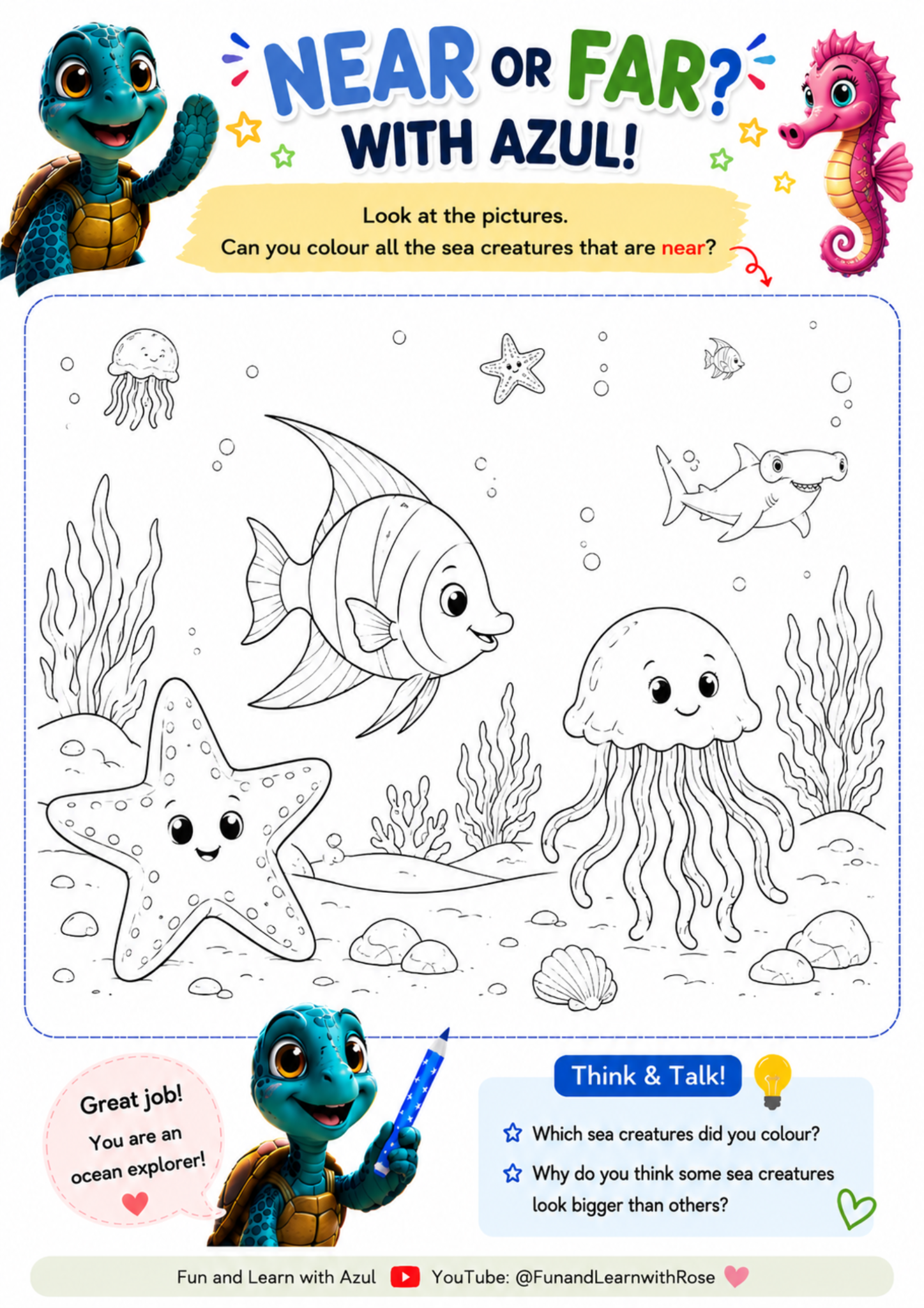 Near or Far with Azul worksheet preview