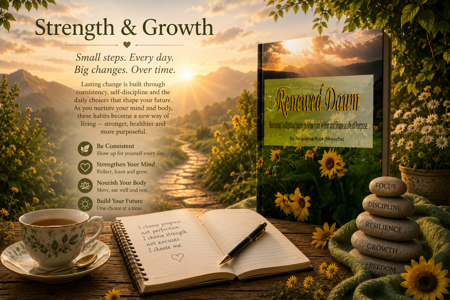 Strength & Growth — Renewed Dawn guided journal