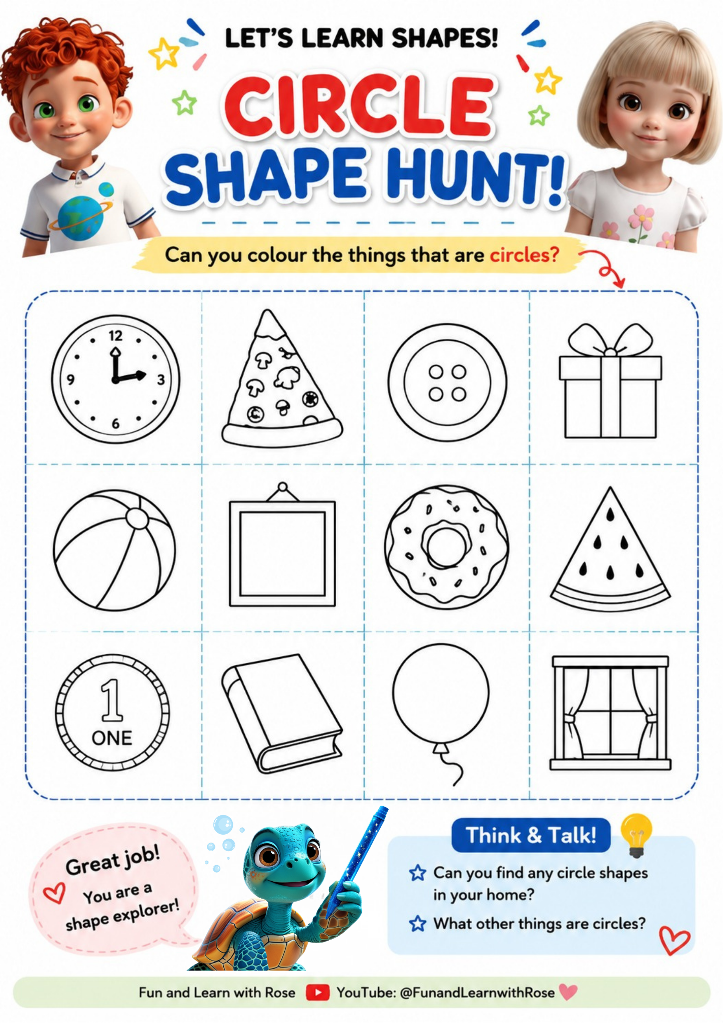 Circle Shape Hunt worksheet preview