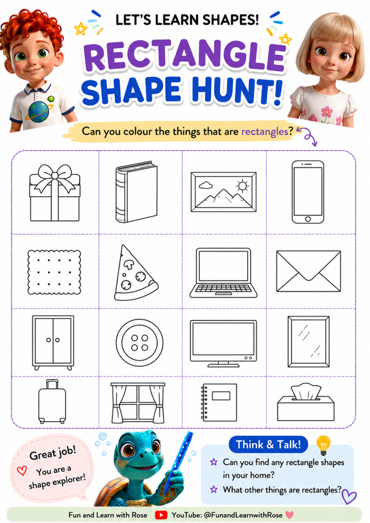 Rectangle Shape Hunt worksheet preview