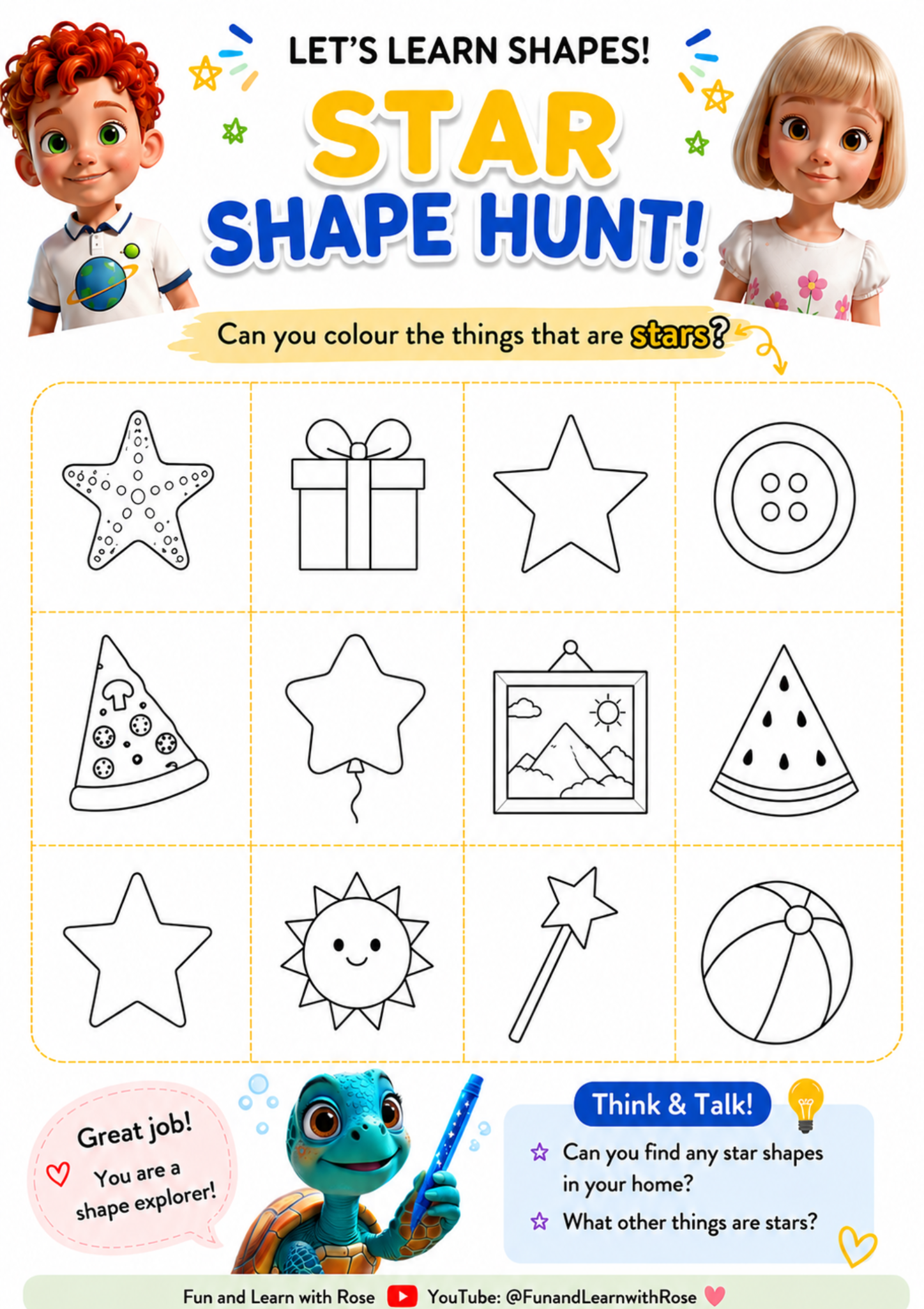 Star Shape Hunt worksheet preview