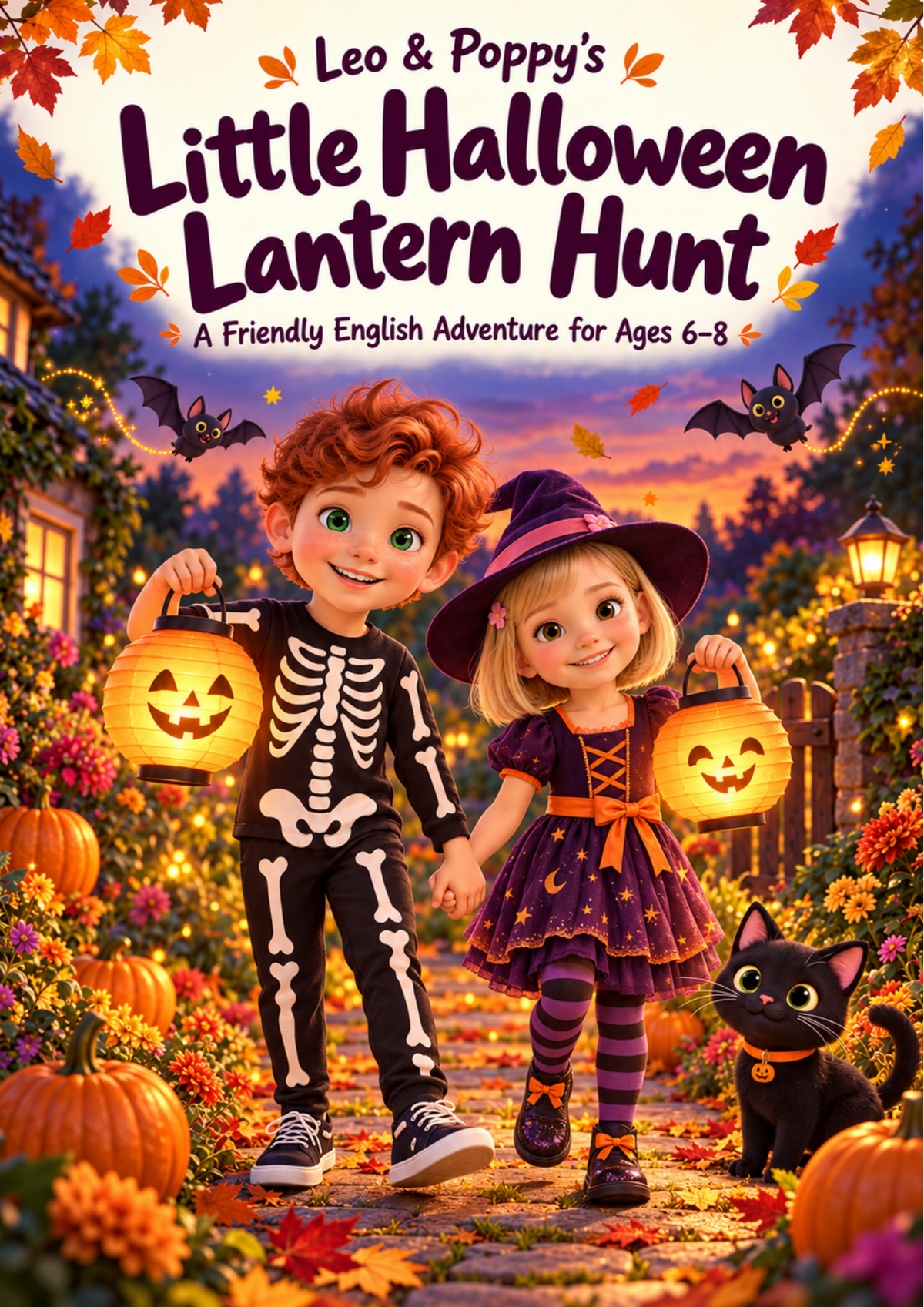 Leo and Poppy's Little Halloween Lantern Hunt Colour-In Edition — free printable English activity pack