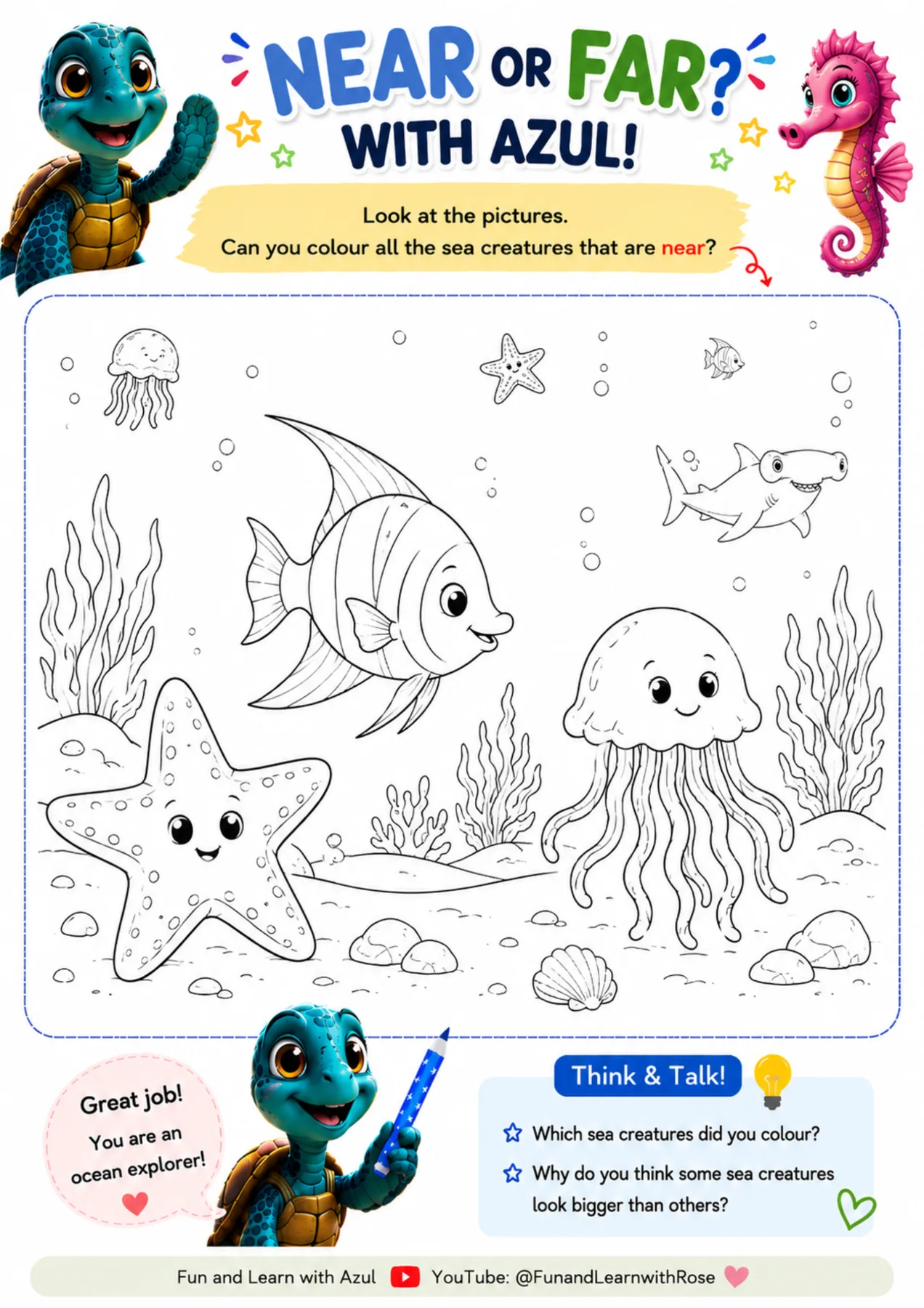 Near or Far with Azul worksheet preview