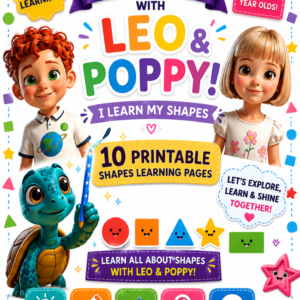 Shapes with Leo and Poppy printable activity pack cover